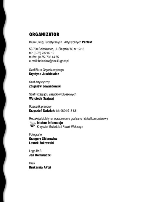 Blues nad Bobrem - Biuletyn 2000, strona 3