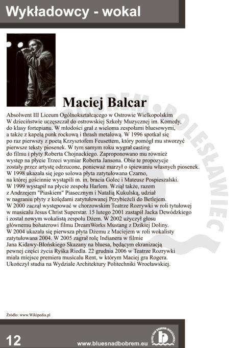 Blues nad Bobrem - Biuletyn 2008, strona 12