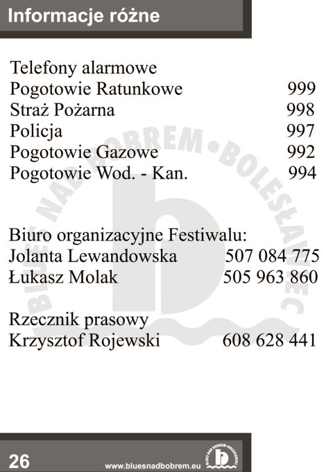 Blues nad Bobrem - Biuletyn 2008, strona 26