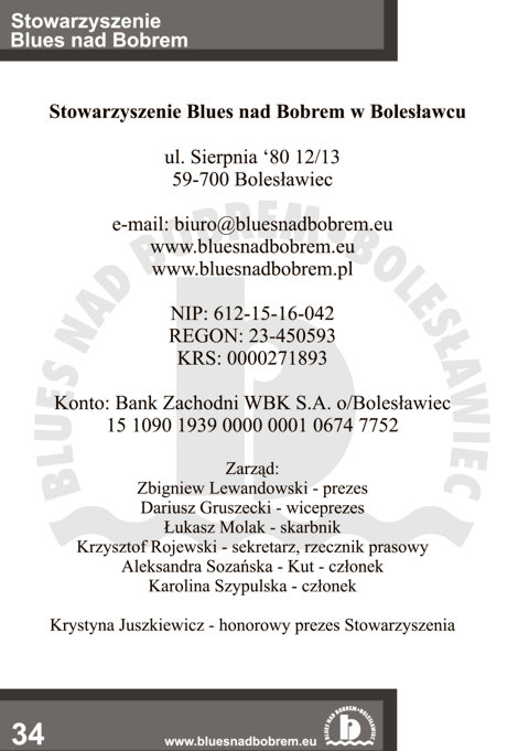 Blues nad Bobrem - Biuletyn 2008, strona 34