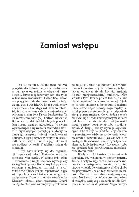 Blues nad Bobrem - Biuletyn 2010, strona 5