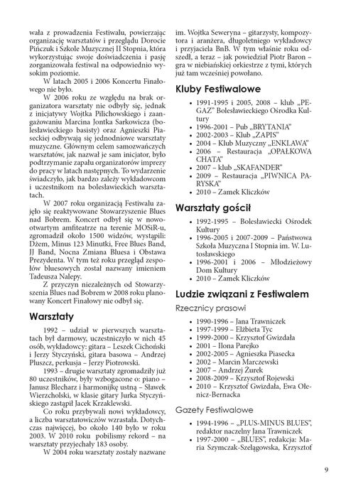 Blues nad Bobrem - Biuletyn 2010, strona 9