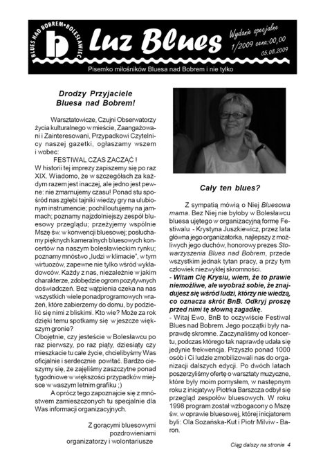 Blues nad Bobrem - Gazeta 2009, strona 1