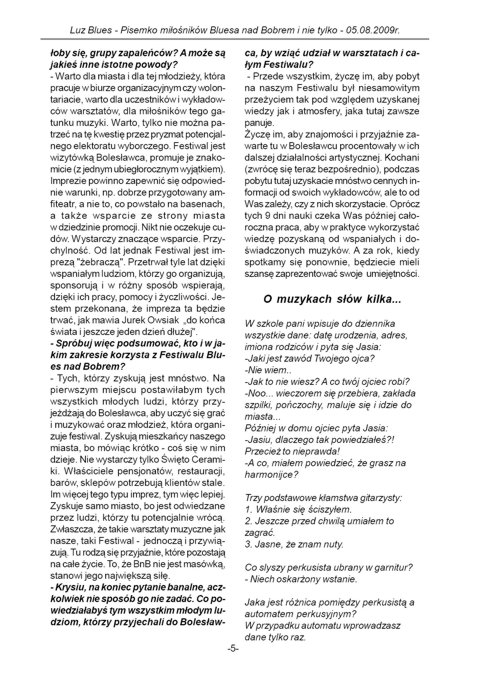 Blues nad Bobrem - Gazeta 2009, strona 5